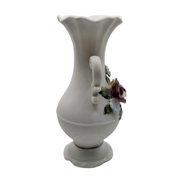 Capodimonte Style Floral Porcelain Vase 5" - Picture 5 of 10